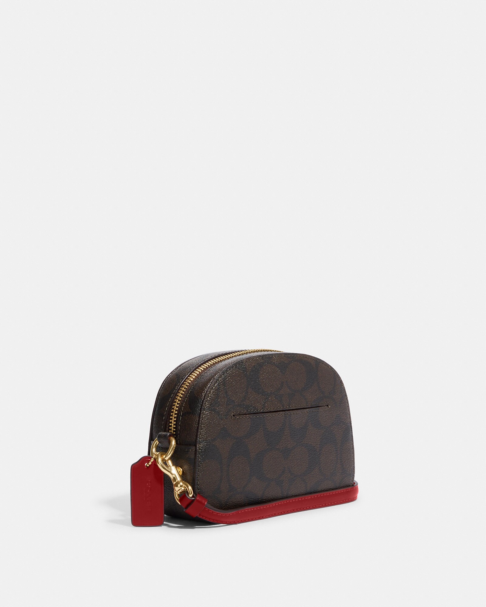 Coach Mini Serena Crossbody In Signature Brown Black/ Red - Image 2