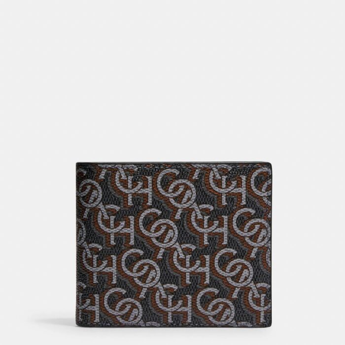 Coach 3 In 1 Wallet With Coach Monogram Print in Black