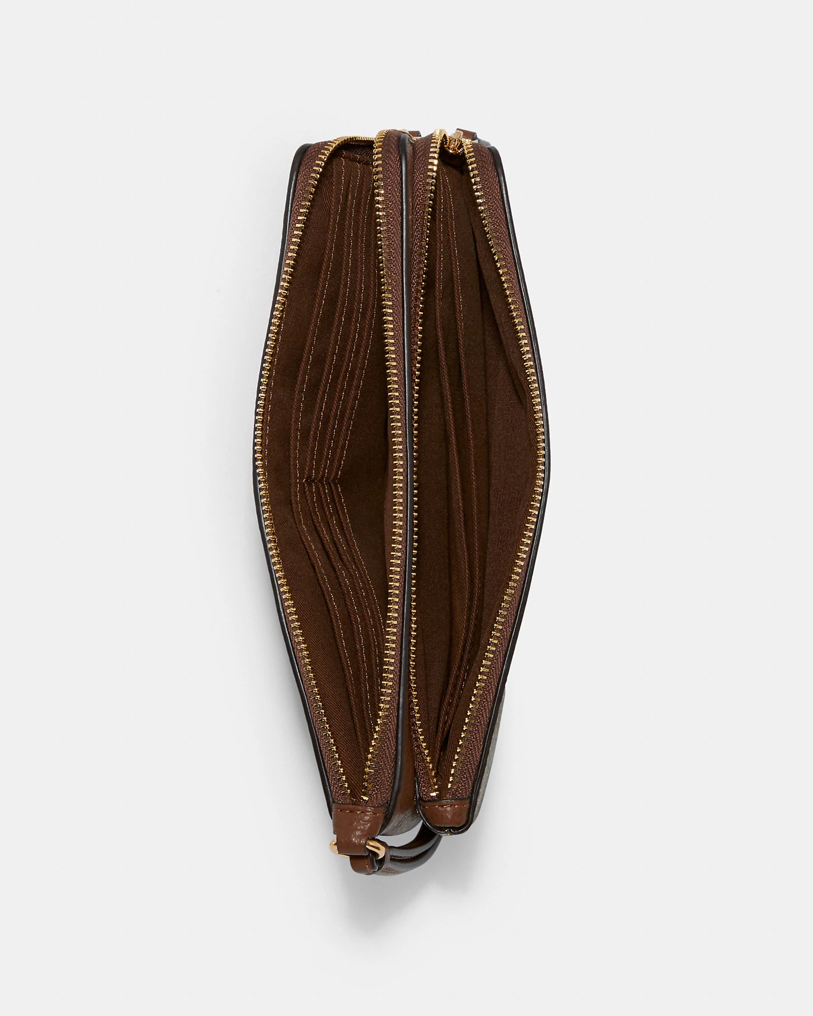 Coach Double Zip Wallet Wristlet In Signature Khaki - Image 2