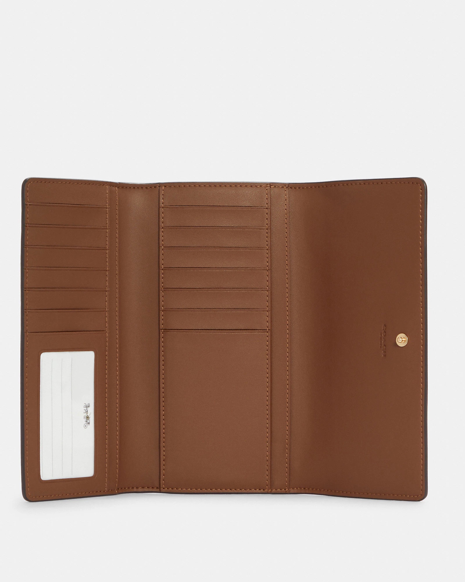 Coach Slim Trifold Wallet In Signature Khaki - Image 5