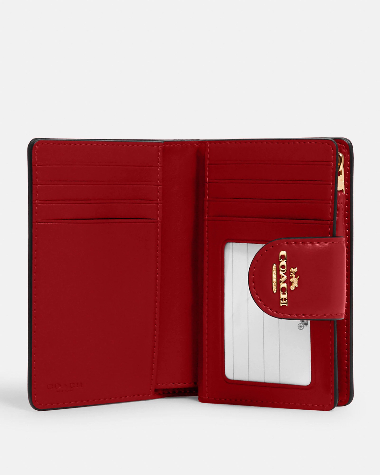 Coach Medium Corner Zip Wallet In Signature Brown Red - Image 2