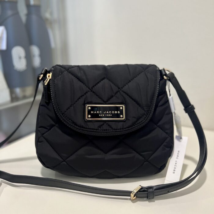 Marc Jacobs Preppy Quilted Nylon Mini Messenger Bag in Black