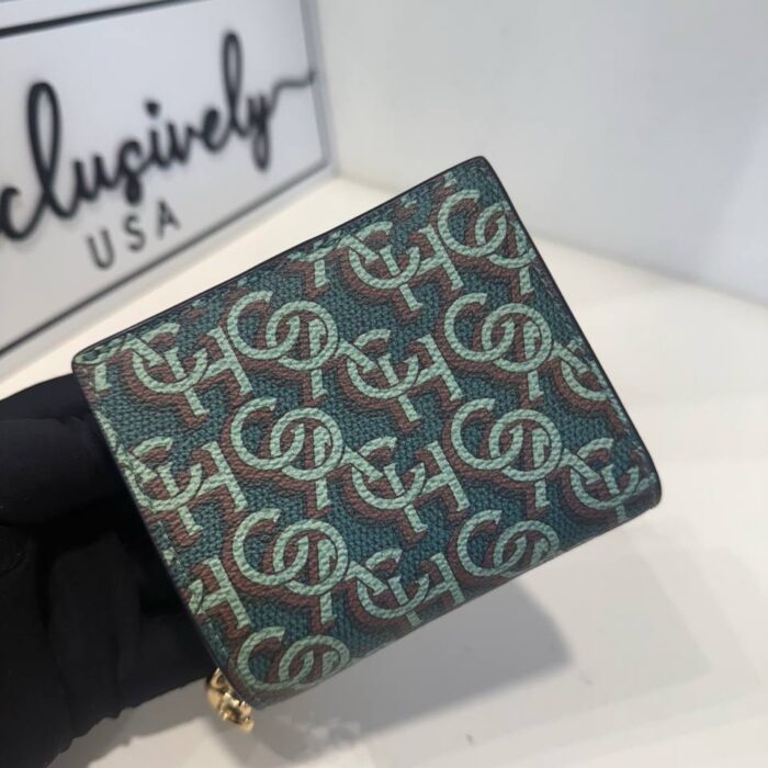 Coach Snap Wallet With Coach Monogram Print in Green