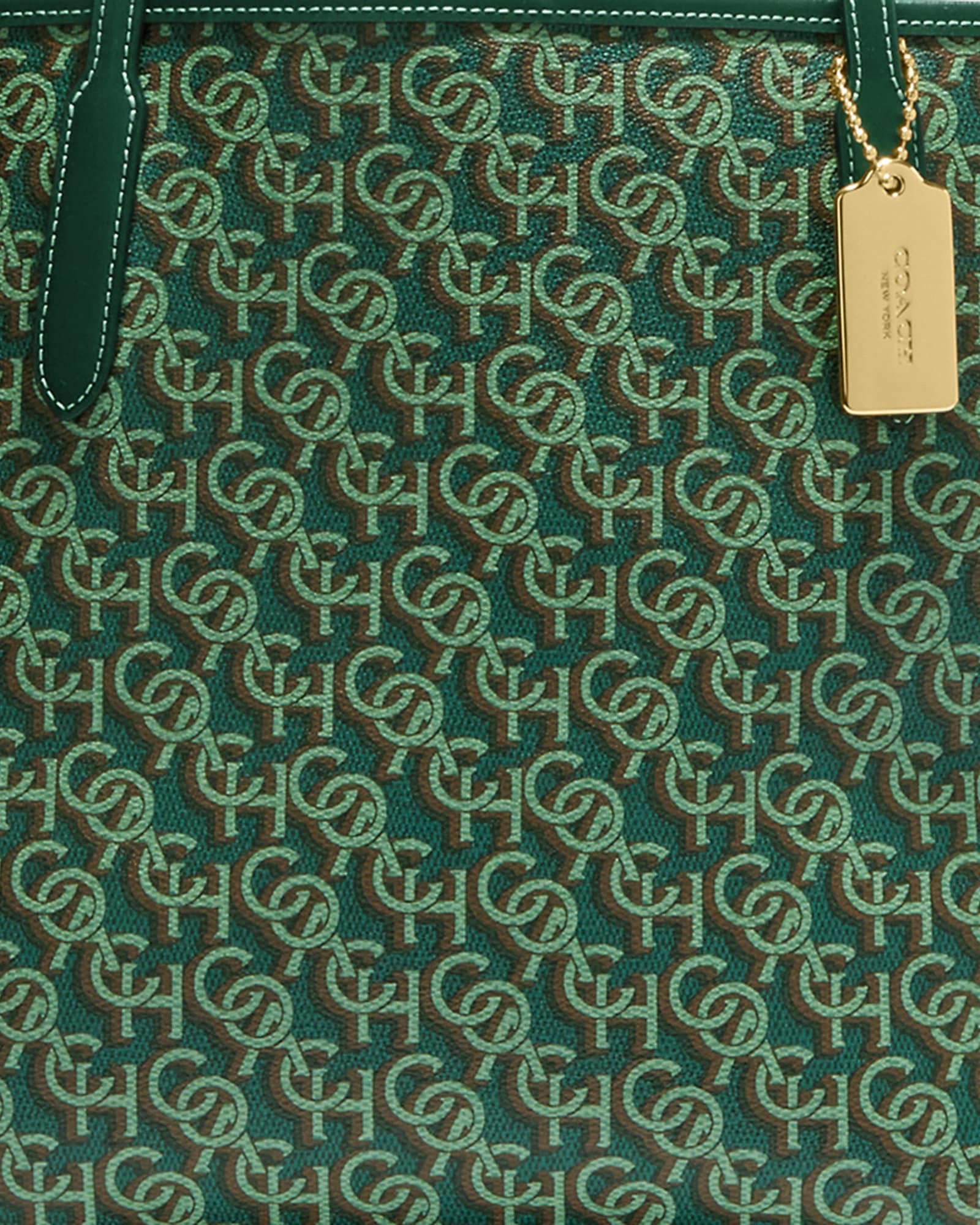 Coach City Tote With Coach Monogram Print in Green - Image 5