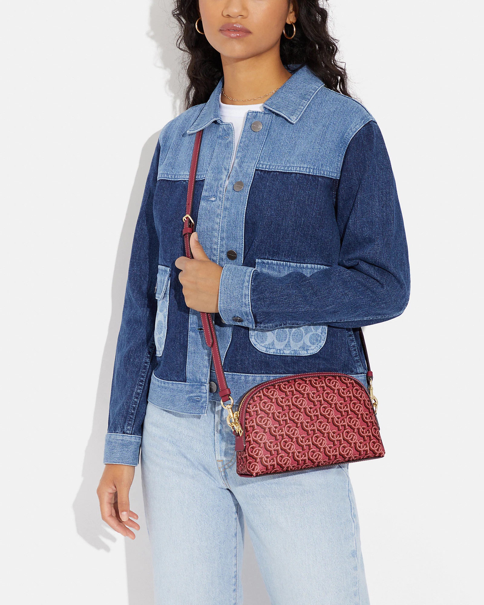 Coach Madi Crossbody With Coach Monogram Print in Rouge - Image 4