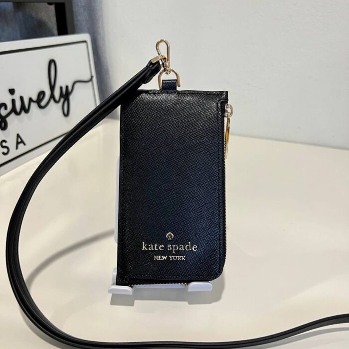 Kate Spade Madison Card Case Lanyard in Black