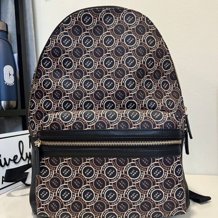 Marc Jacobs Signet Logo Medium Backpack in Black Multi