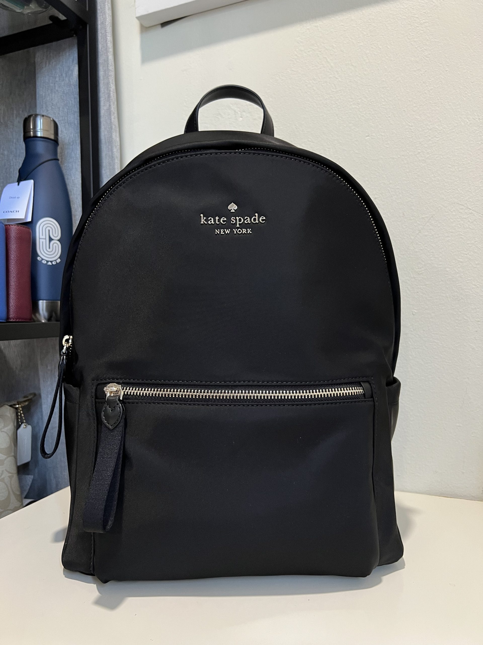 Kate Spade ♠️ Chelsea Black Nylon Backpack with Gold Hardware Kate Spade Chelsea Nylon Large Backpack in Black  main image 3