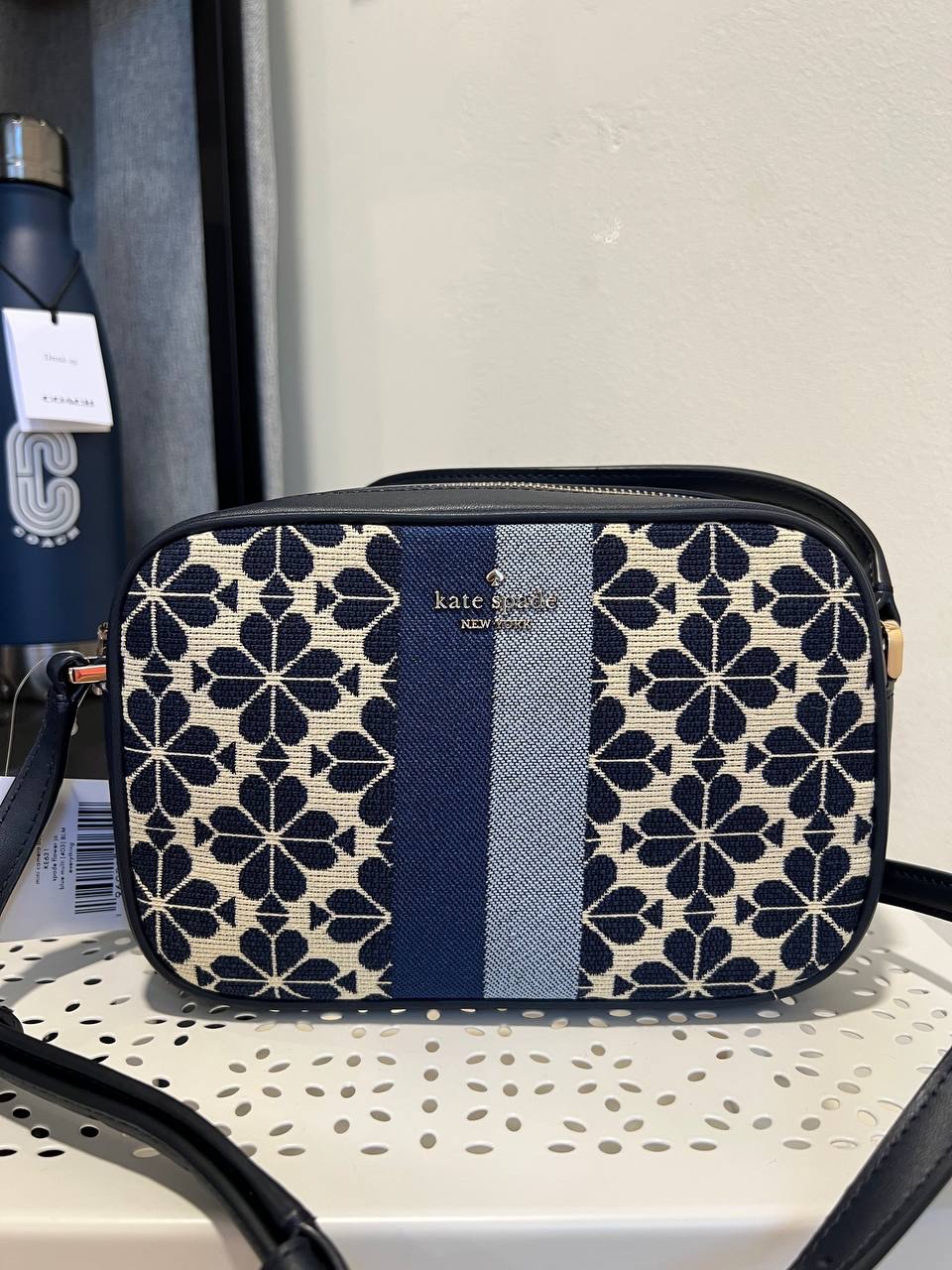 Kate Spade Everything Spade Flower Jacquard Mini Camera Bag in Blue Multi (Retail)