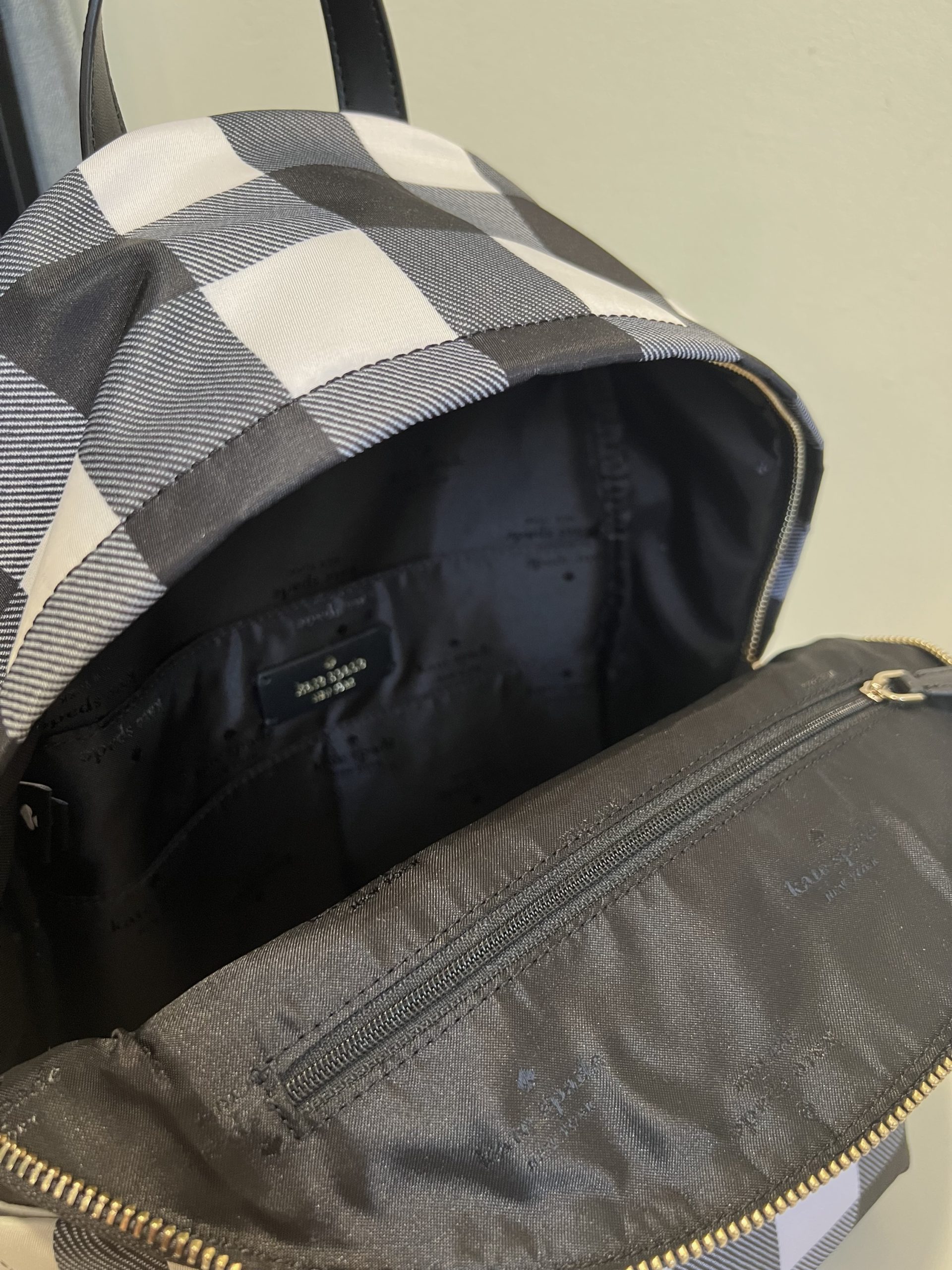 Kate Spade Chelsea Medium Backpack with Gingham Prints - Image 3