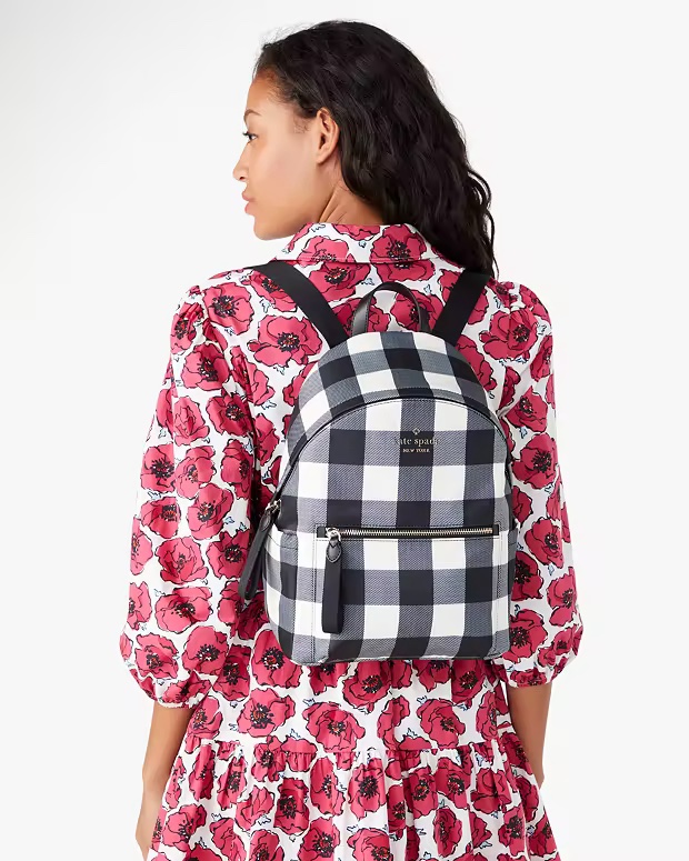 Kate Spade Chelsea Medium Backpack with Gingham Prints - Image 5