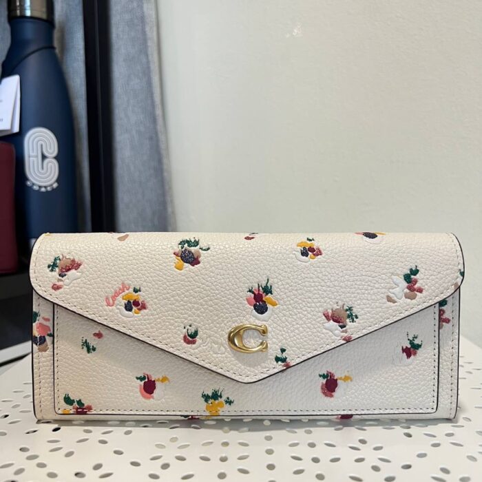 Coach Wyn Soft Wallet With Paint Dab Floral Print (Retail)