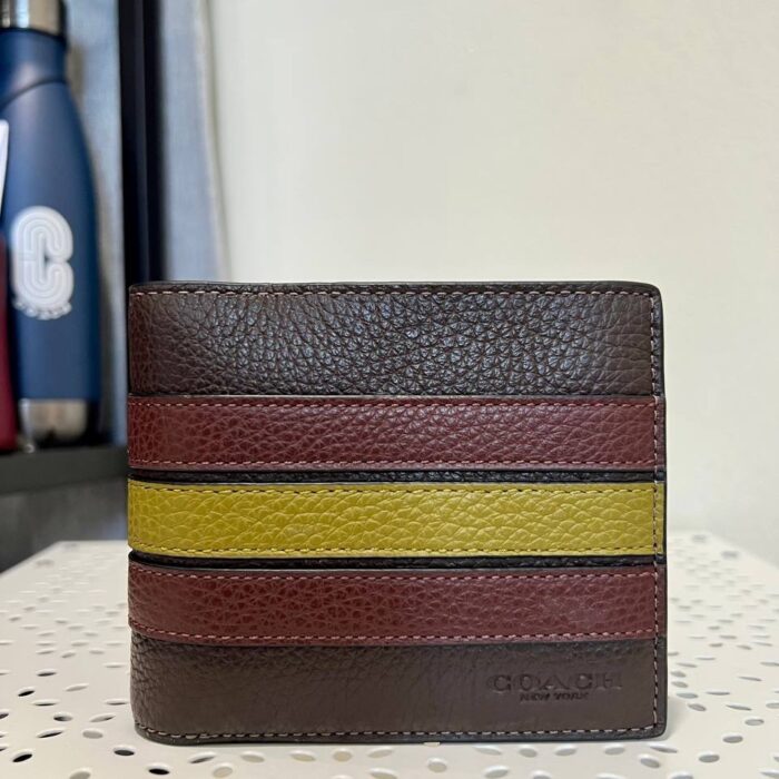 Coach 3 in 1 Wallet with Stripe In Mahogany Multi