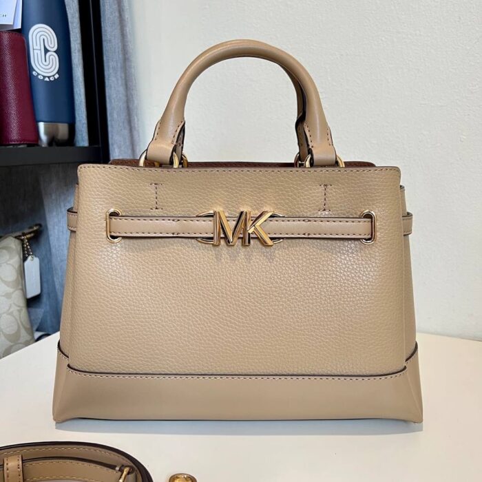 Michael Kors Reed Small Belted Satchel in Camel