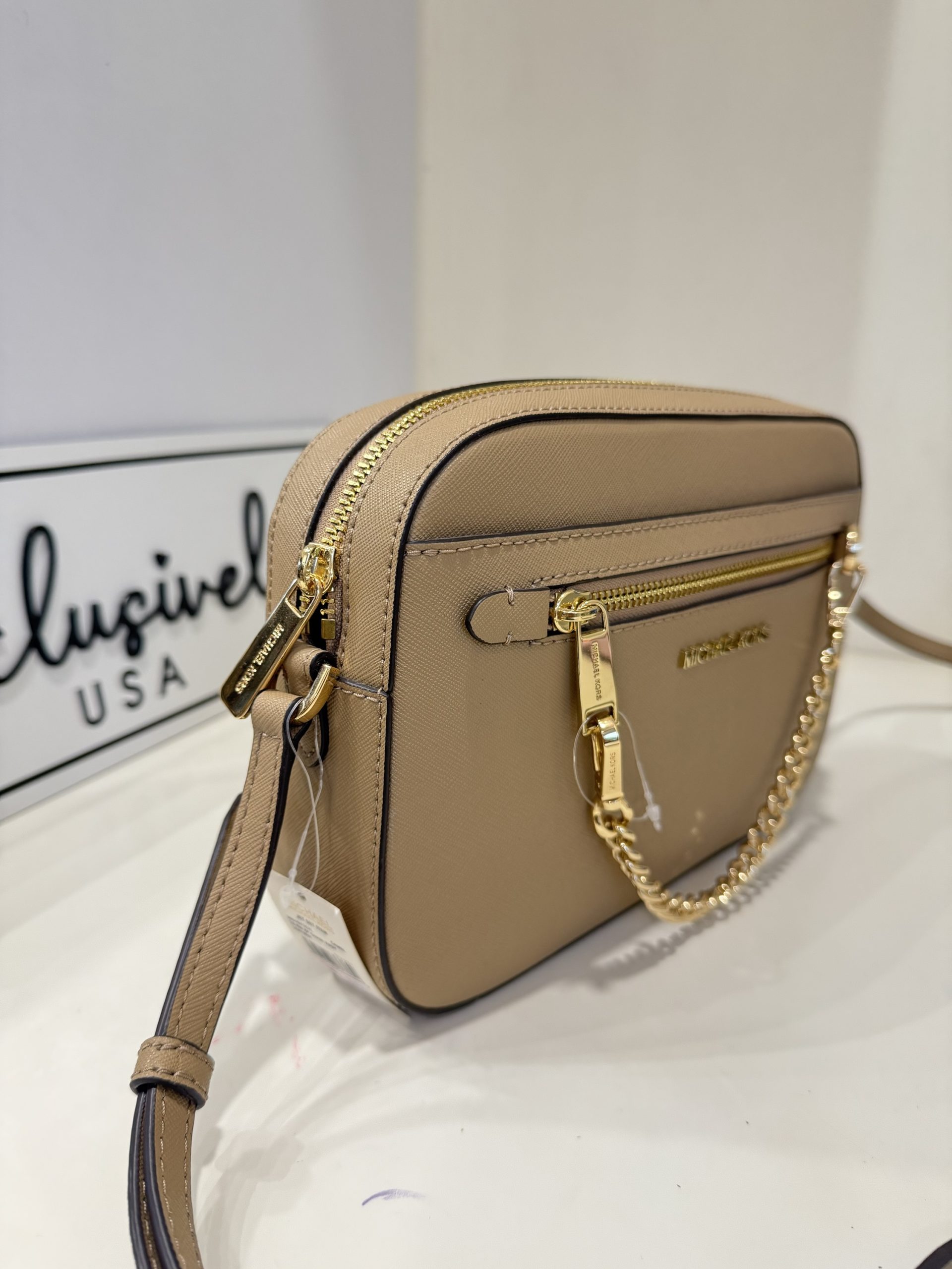 Michael Kors Jet Set Item Large EW Zip Chain Crossbody in Camel - Image 2