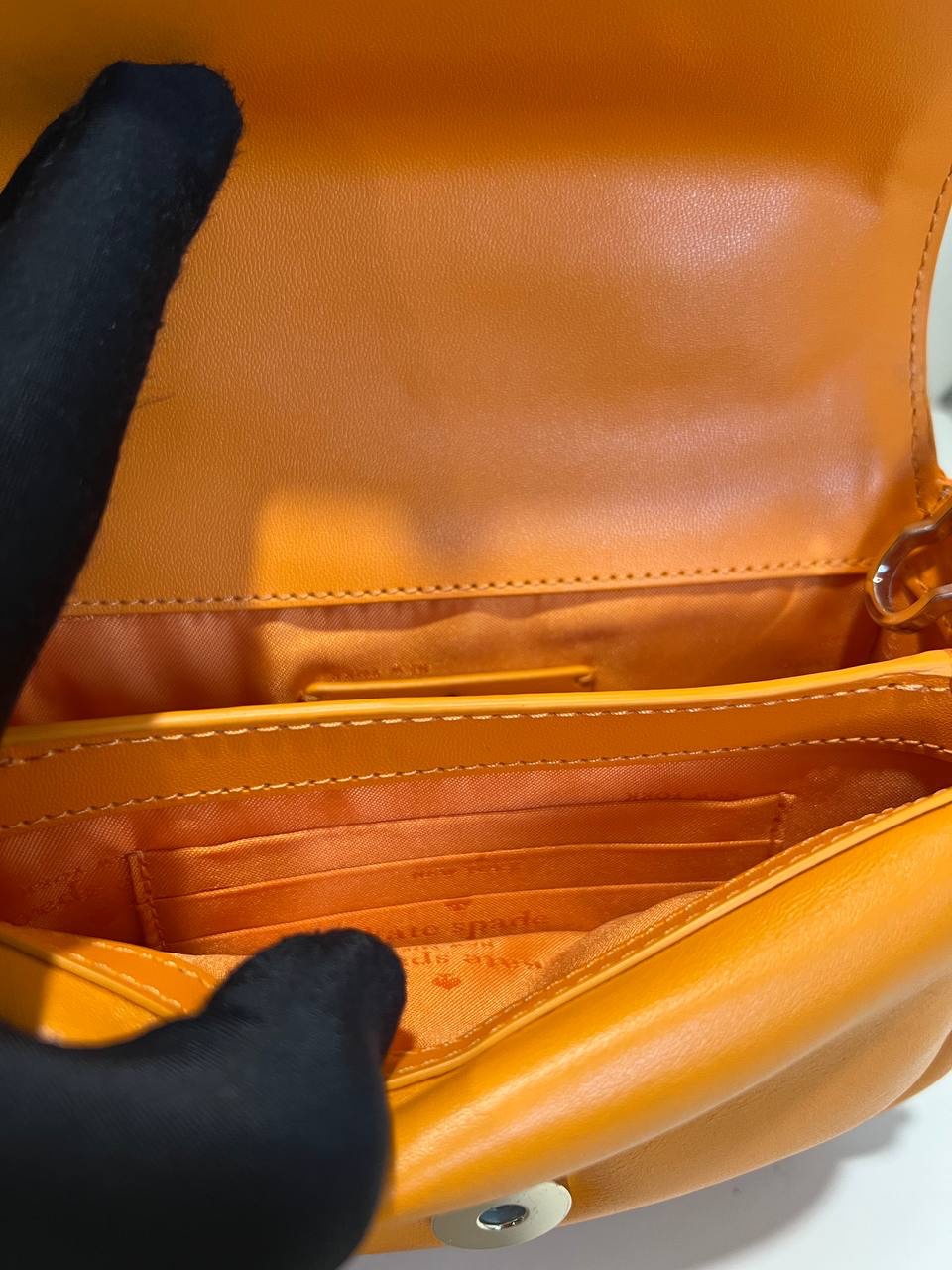 Kate Spade Puffy Top Handle Small Crossbody in Turmeric - Image 4