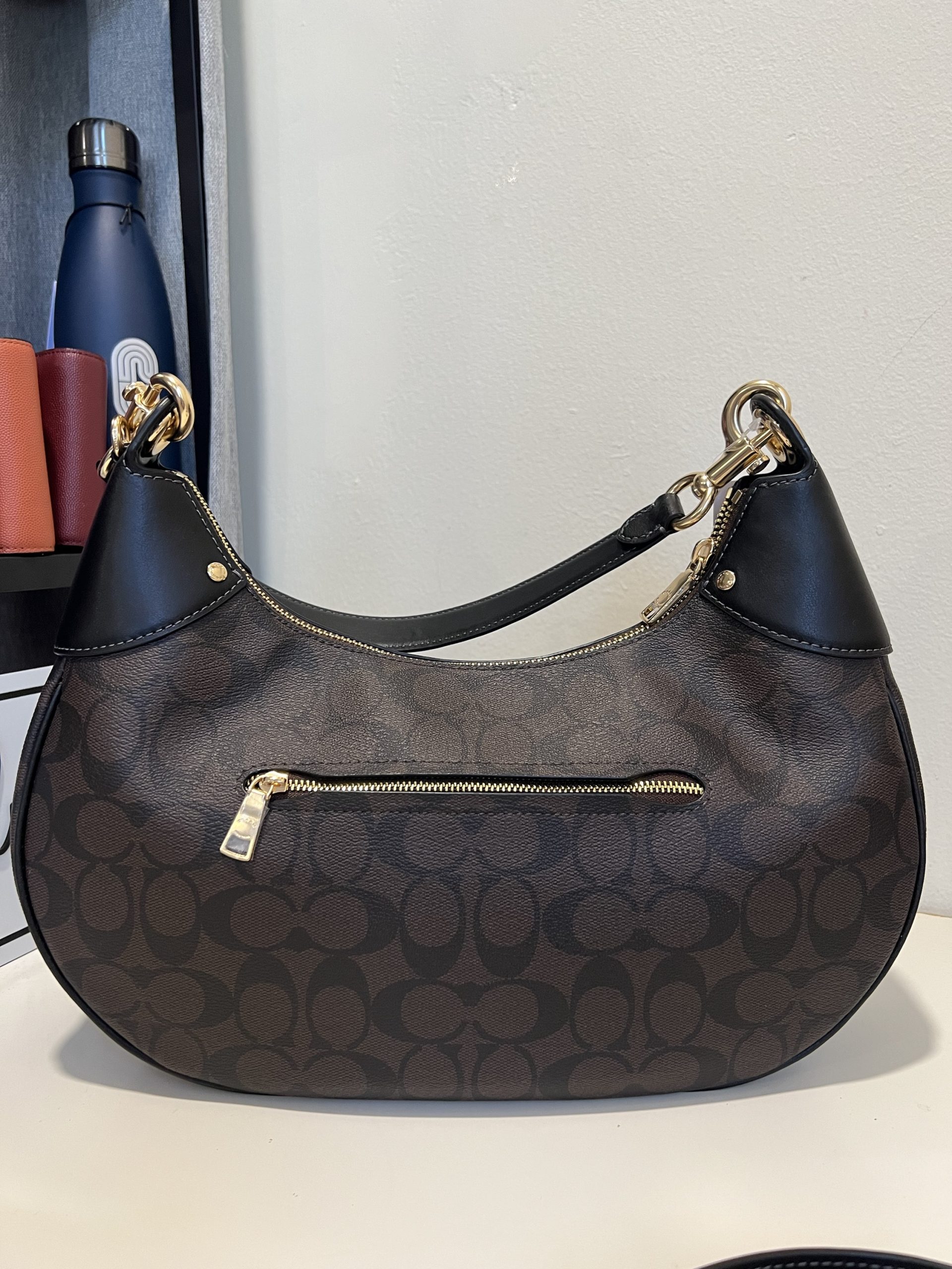 Coach Mara Hobo In Signature Brown Black - Image 4