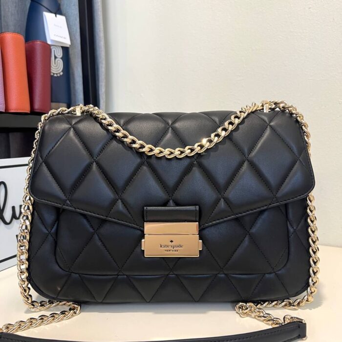 Kate Spade Carey Medium Flap Shoulder Bag in Black