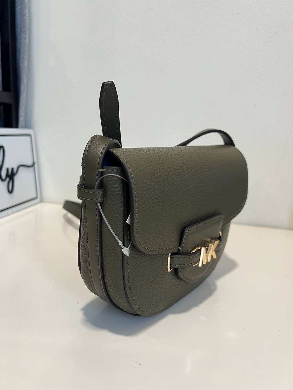 Michael Kors Reed Small Saddle Crossbody in Olive - Image 2