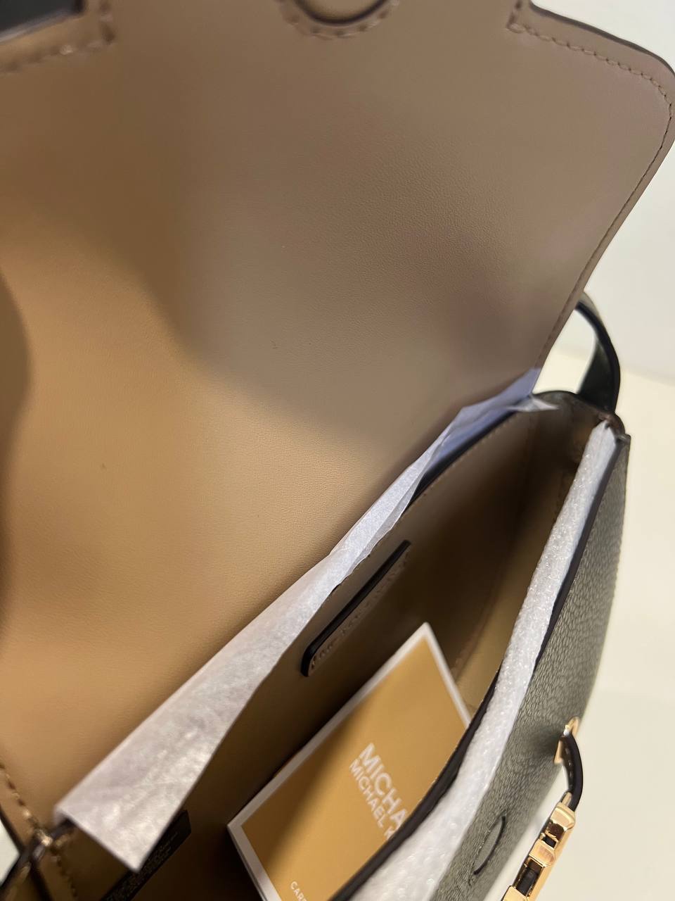 Michael Kors Reed Small Saddle Crossbody in Olive - Image 3