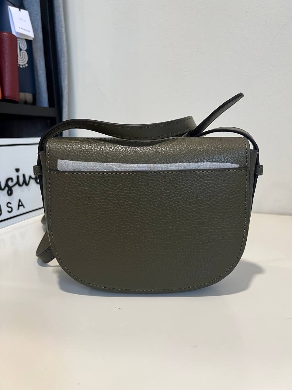 Michael Kors Reed Small Saddle Crossbody in Olive - Image 4