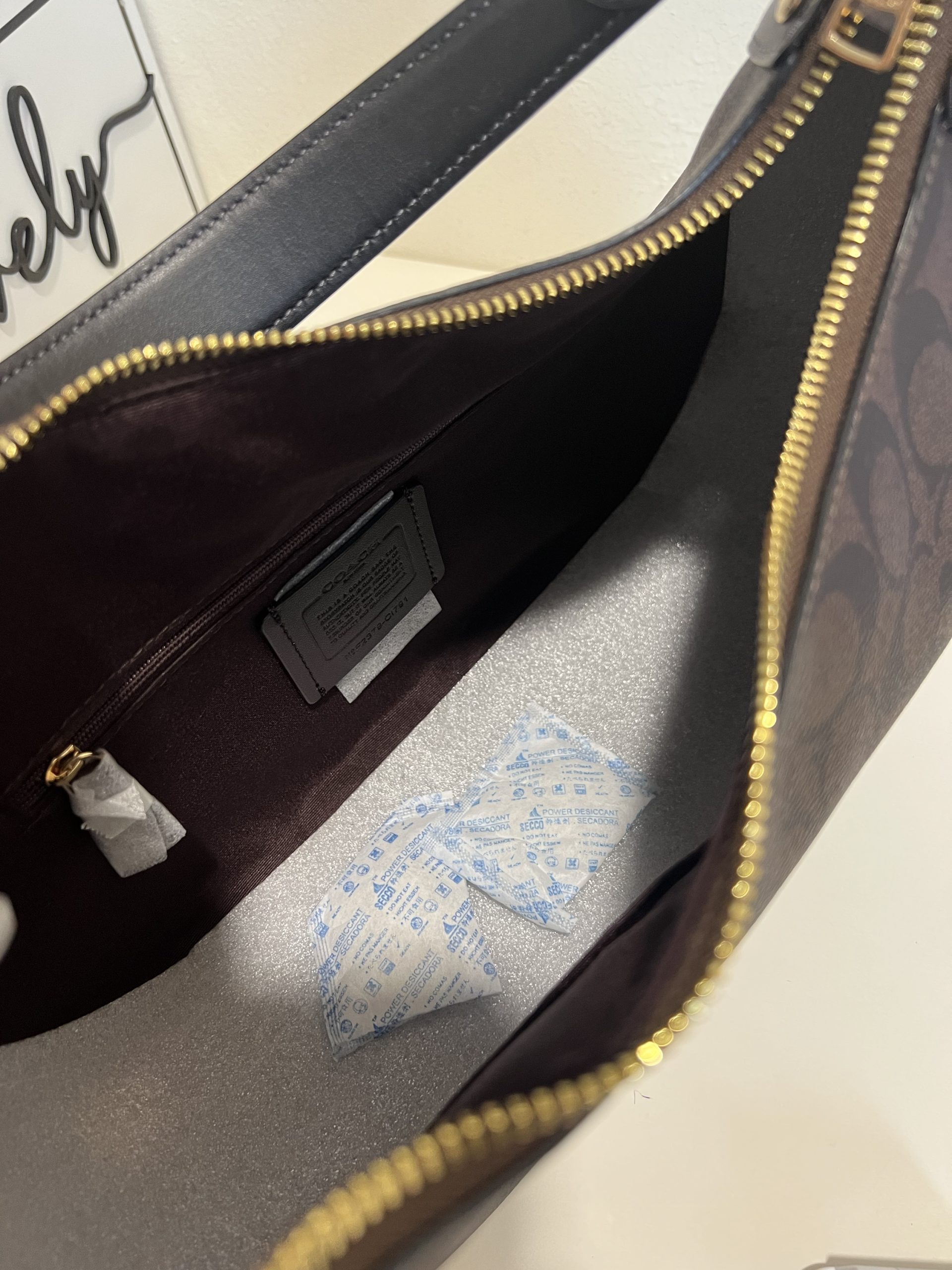 Coach Mara Hobo In Signature Brown Black - Image 3