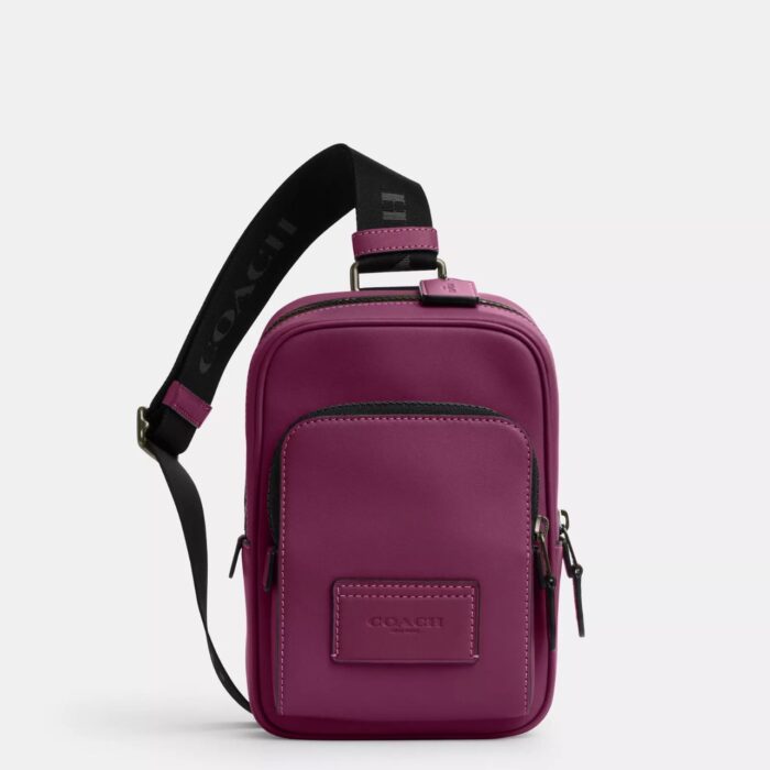 Coach Track Pack 14 in Deep Berry
