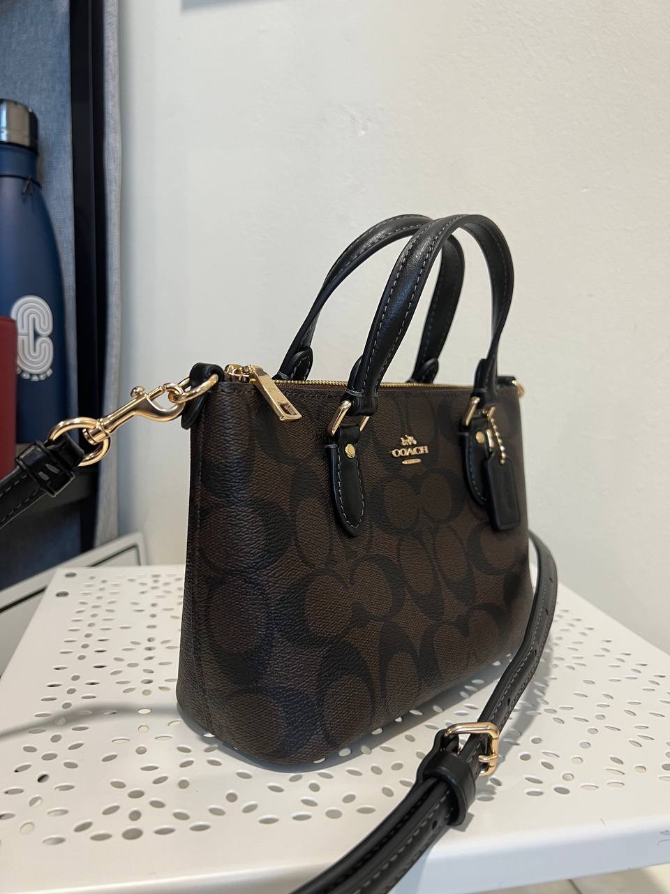 Coach Mini Gallery Crossbody In Signature Brown Black - Image 2