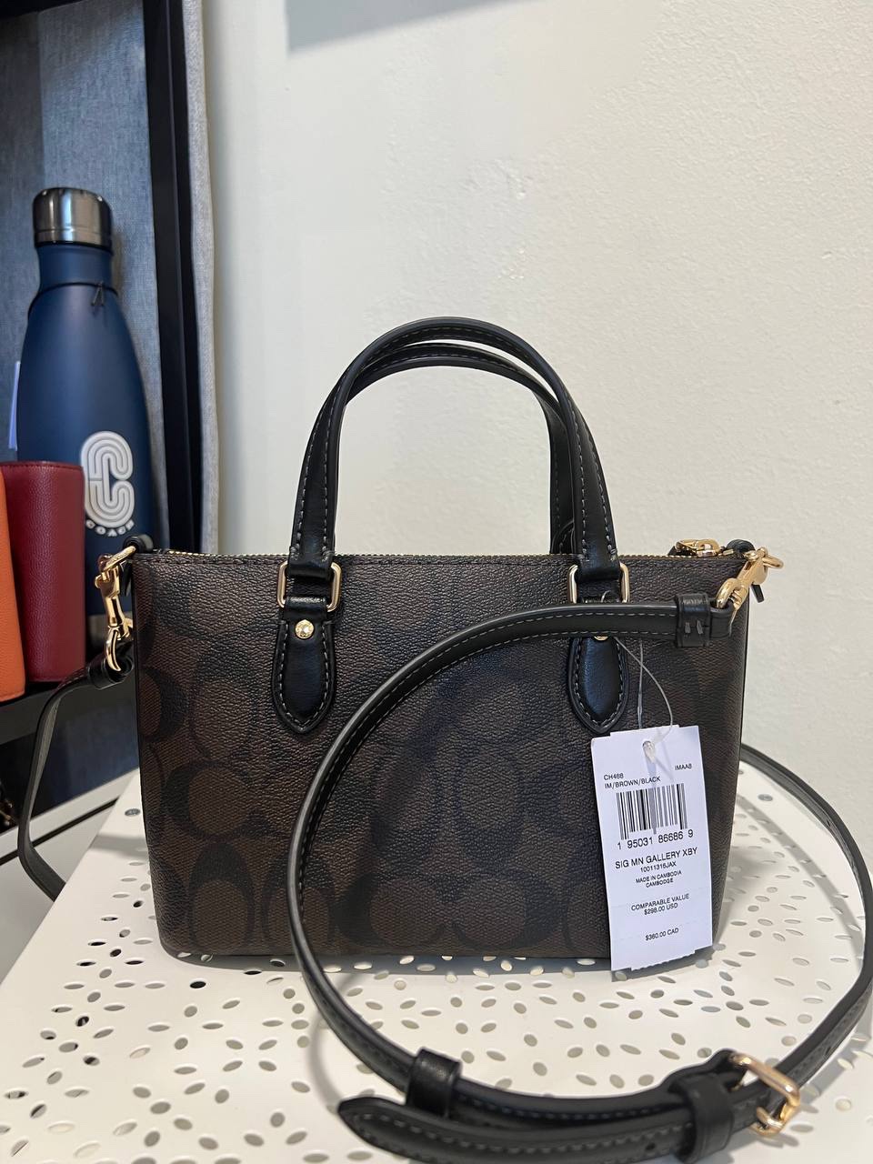 Coach Mini Gallery Crossbody In Signature Brown Black - Image 4