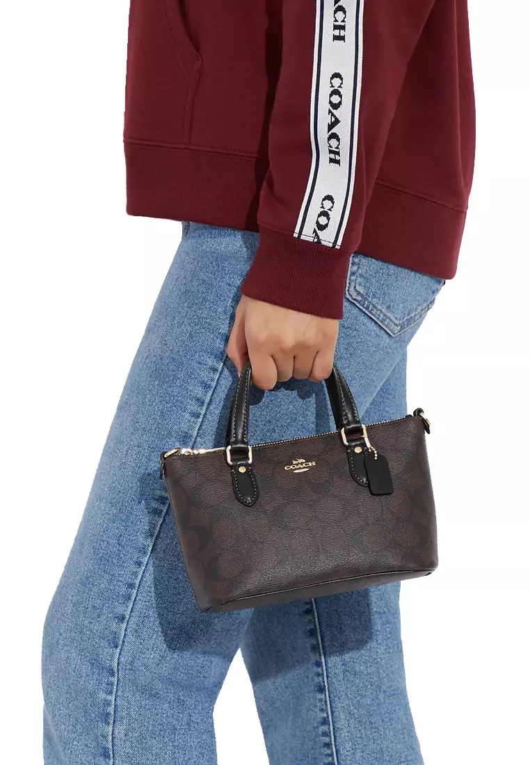 Coach Mini Gallery Crossbody In Signature Brown Black - Image 5