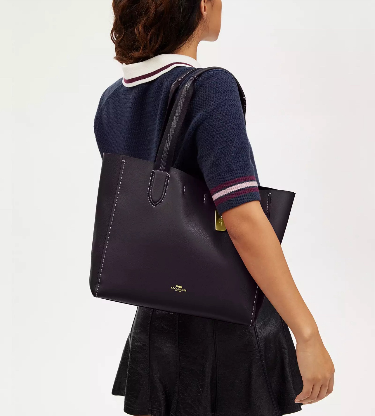 Coach Derby Tote in Oxblood Metallic Cherry - Image 4