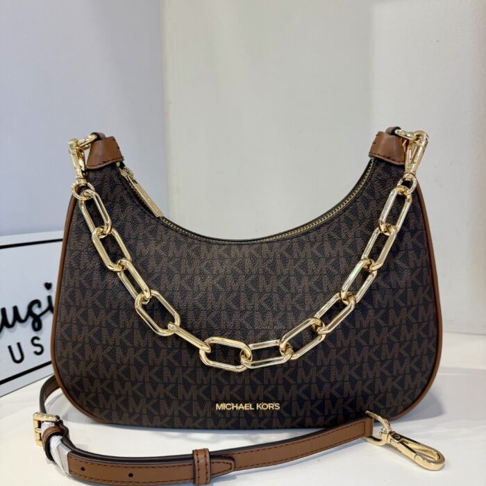 Michael Kors Cora Large Zip Pouchette in Signature Brown