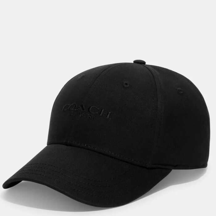 Coach Embroidered Baseball Hat in Black