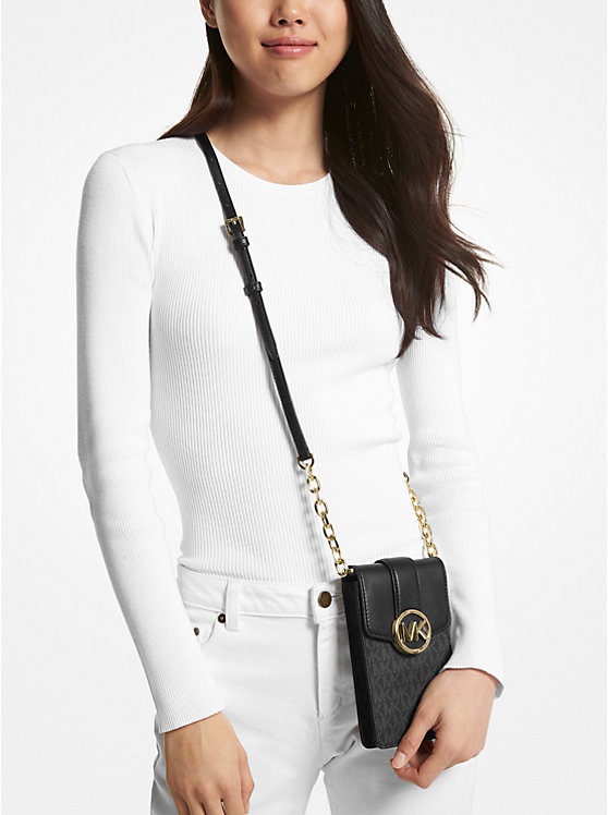Michael Kors Carmen SM NS Phone Crossbody in Black - Image 5