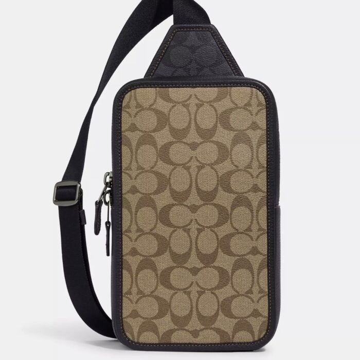 Coach Sullivan Pack In Blocked Signature Khaki/Charcoal