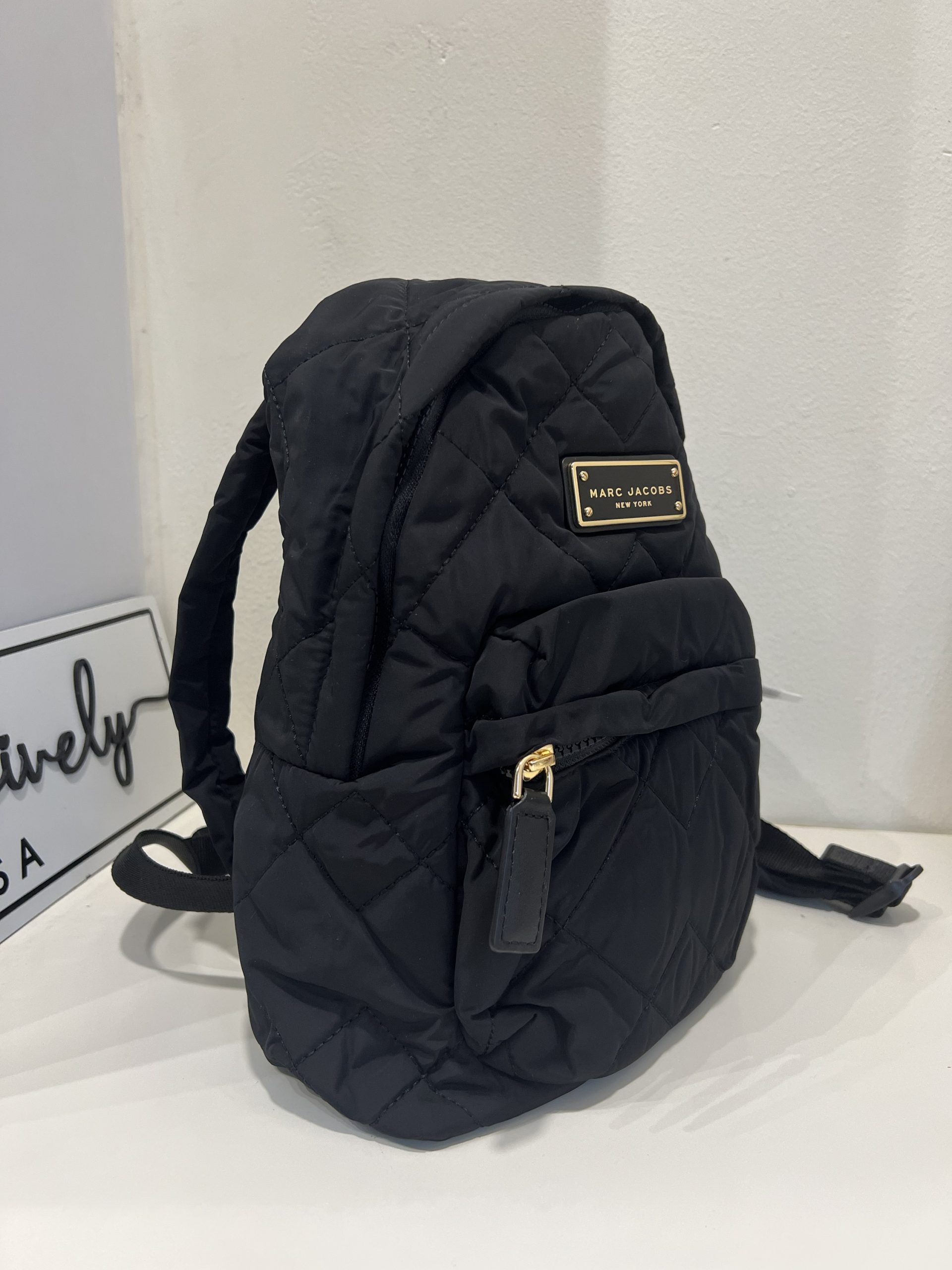 Marc Jacobs Preppy Quilted Nylon Mini Backpack Bag in Black - Image 2