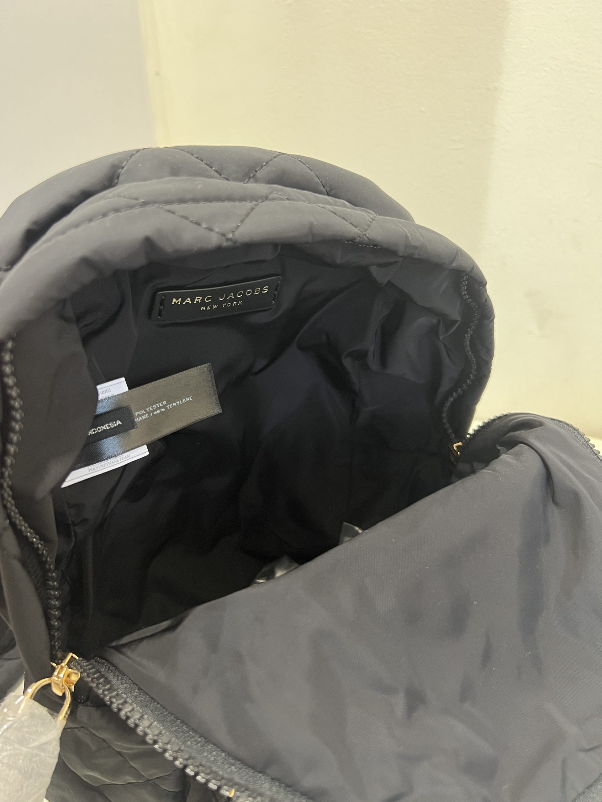 Marc Jacobs Preppy Quilted Nylon Mini Backpack Bag in Black - Image 3
