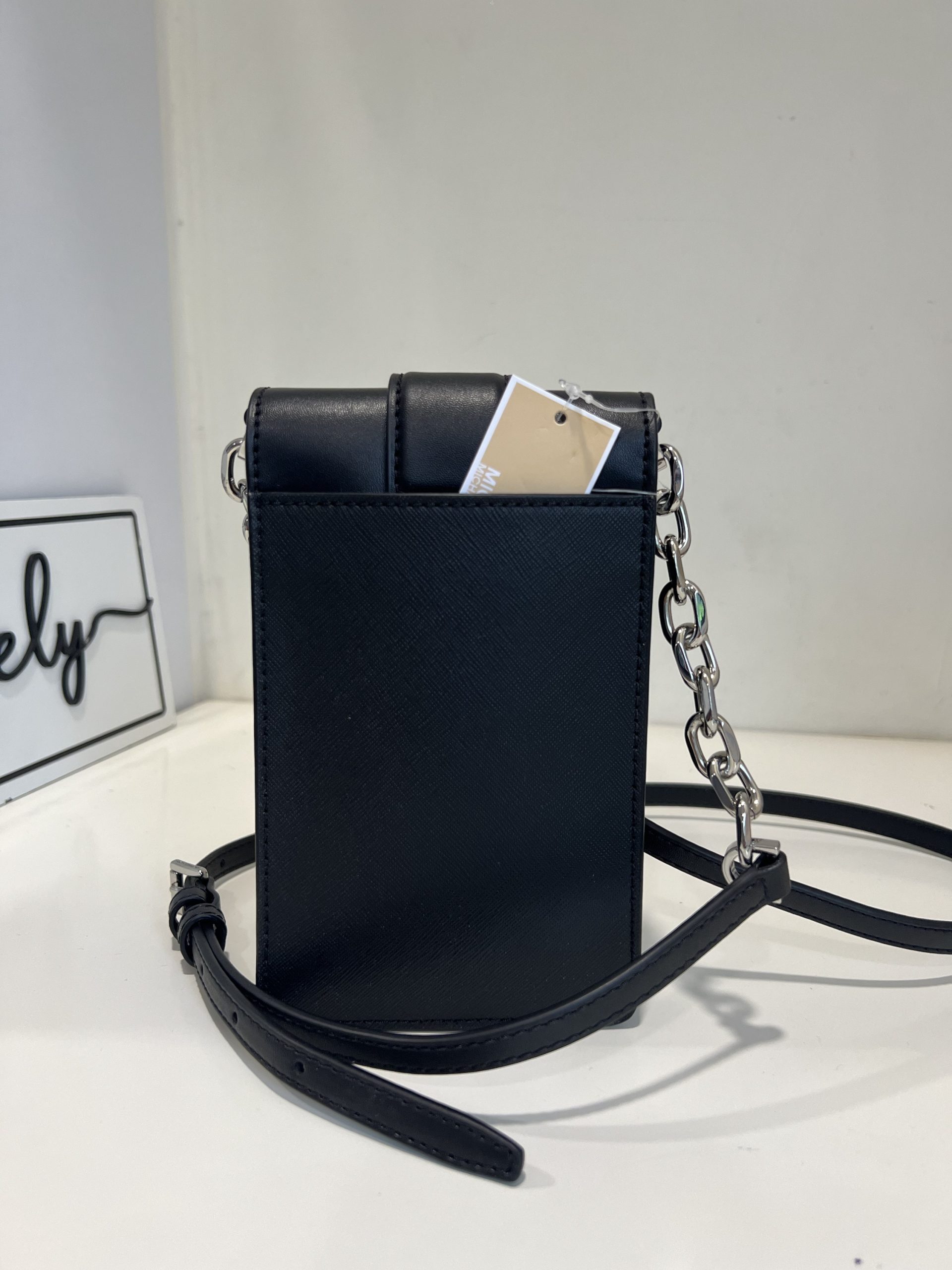 Michael Kors Carmen SM NS Phone Crossbody in Black - Image 4