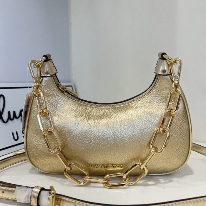 Michael Kors Cora Medium Zip Pouchette in Pale Gold