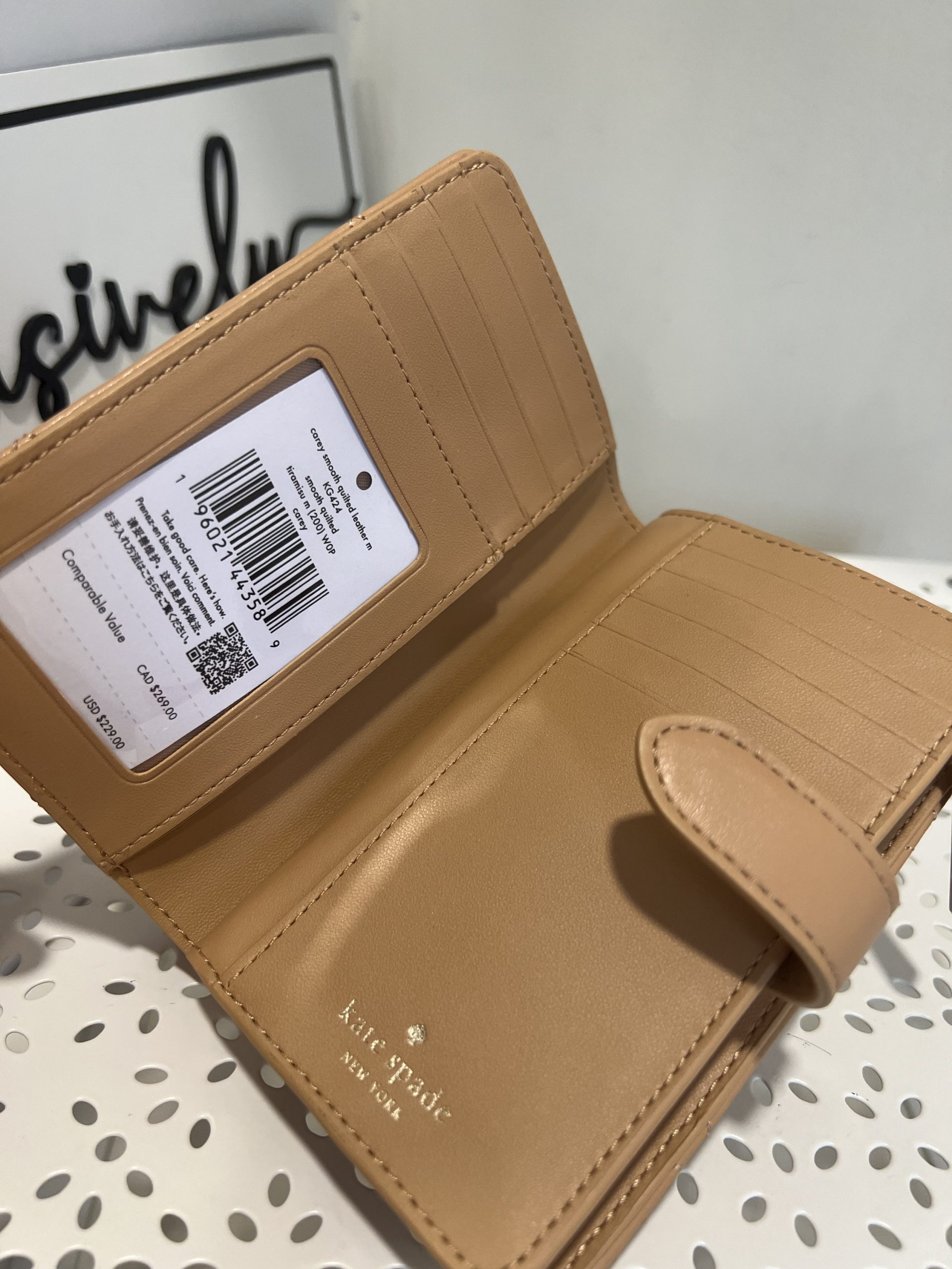 Kate Spade Carey Medium Compartment Bifold Wallet in Tiramisu - Image 3