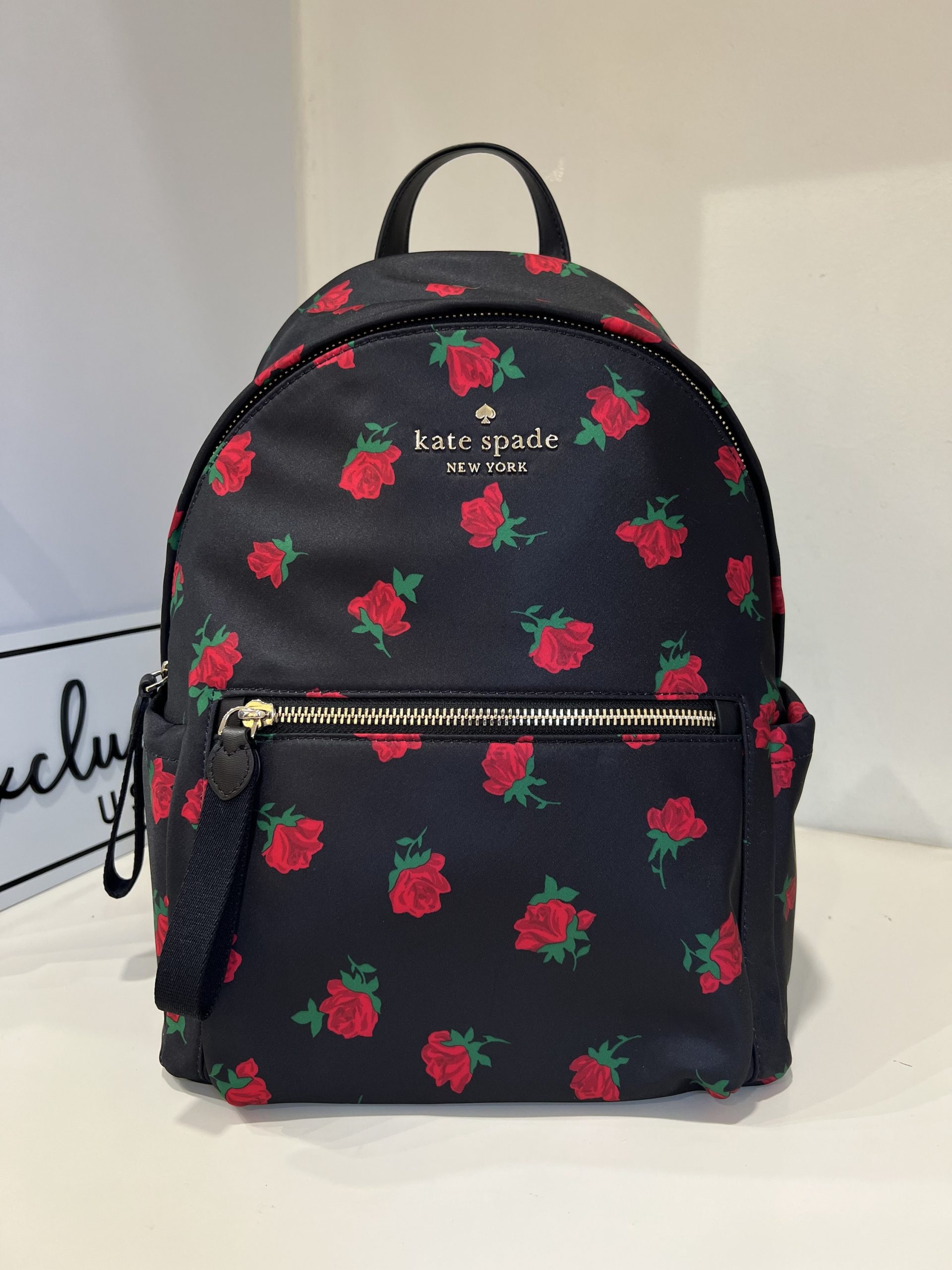 kate spade Black Floral Mini Backpack with Pink & Teal Accents kate spade new york Floral Backpack Bags & Handbags for  main image 3