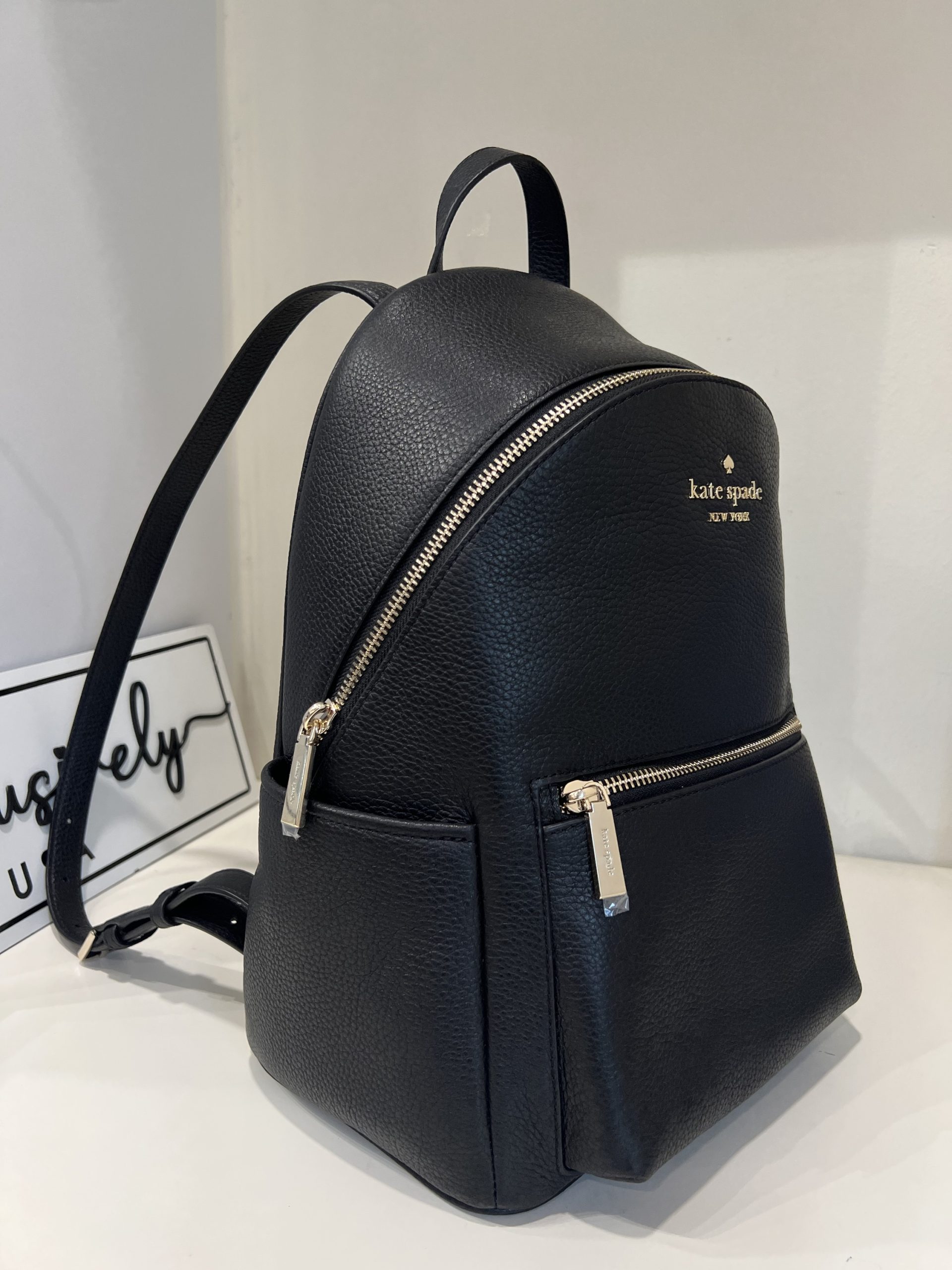 Kate Spade Leila Leather Medium Dome Backpack in Black - Image 2