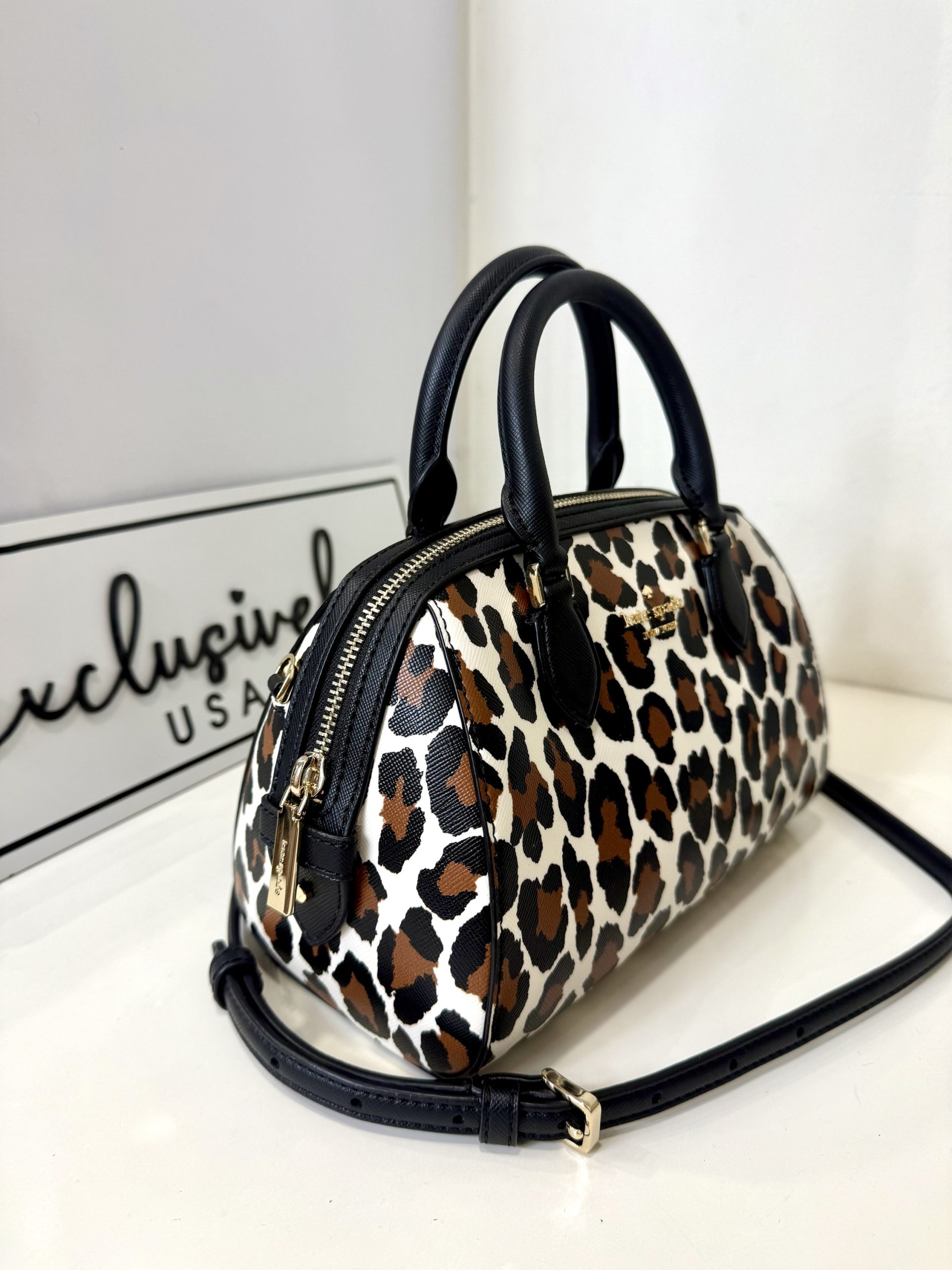 Kate Spade Madison Spotted Leopard Small Duffle Crossbody - Image 3