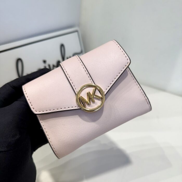 Michael Kors Carmen Medium Flap Bifold Wallet in Powder Blush