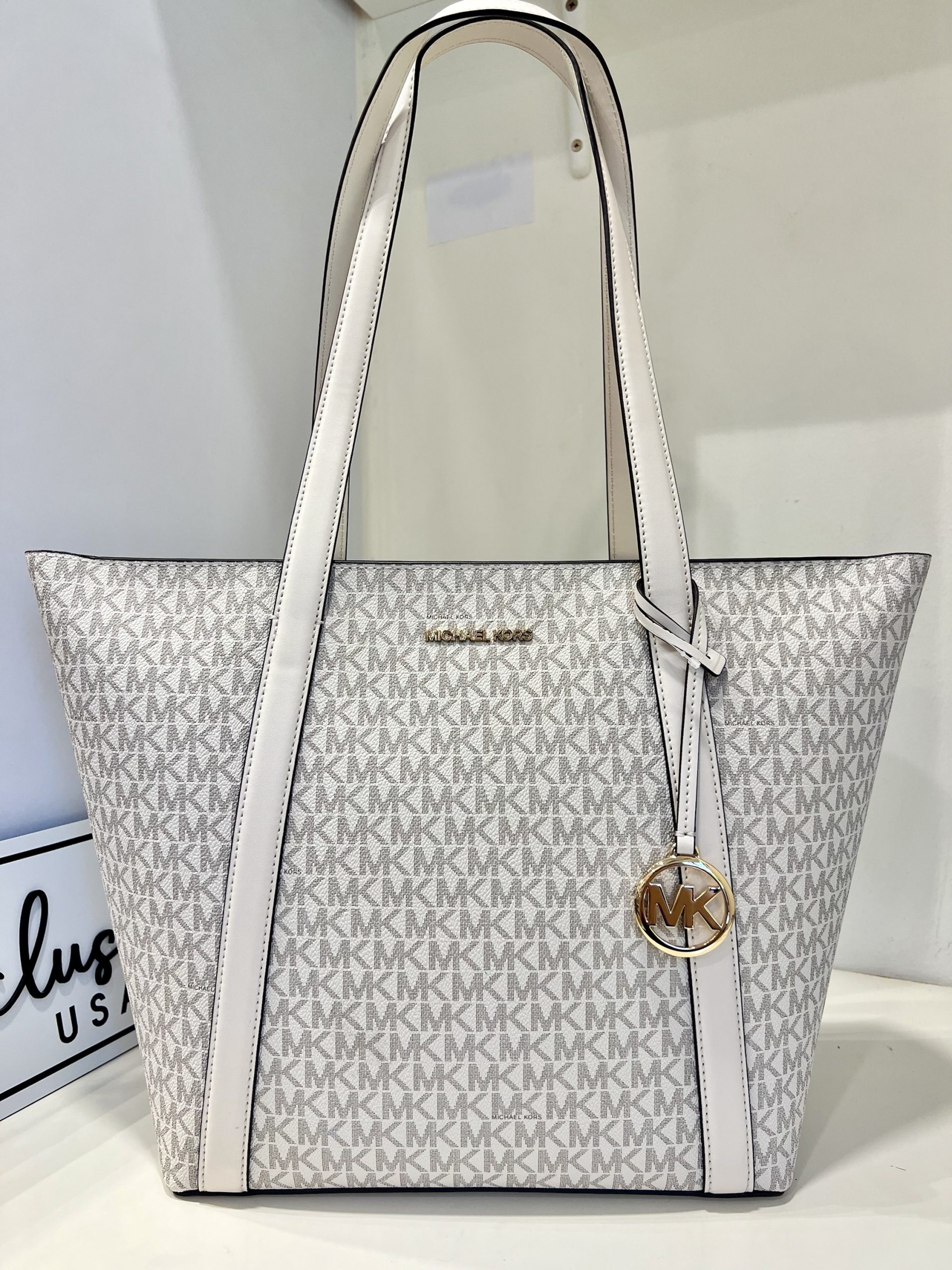 Michael Kors Pratt Large Tote Bag in Signature Light Cream Multi