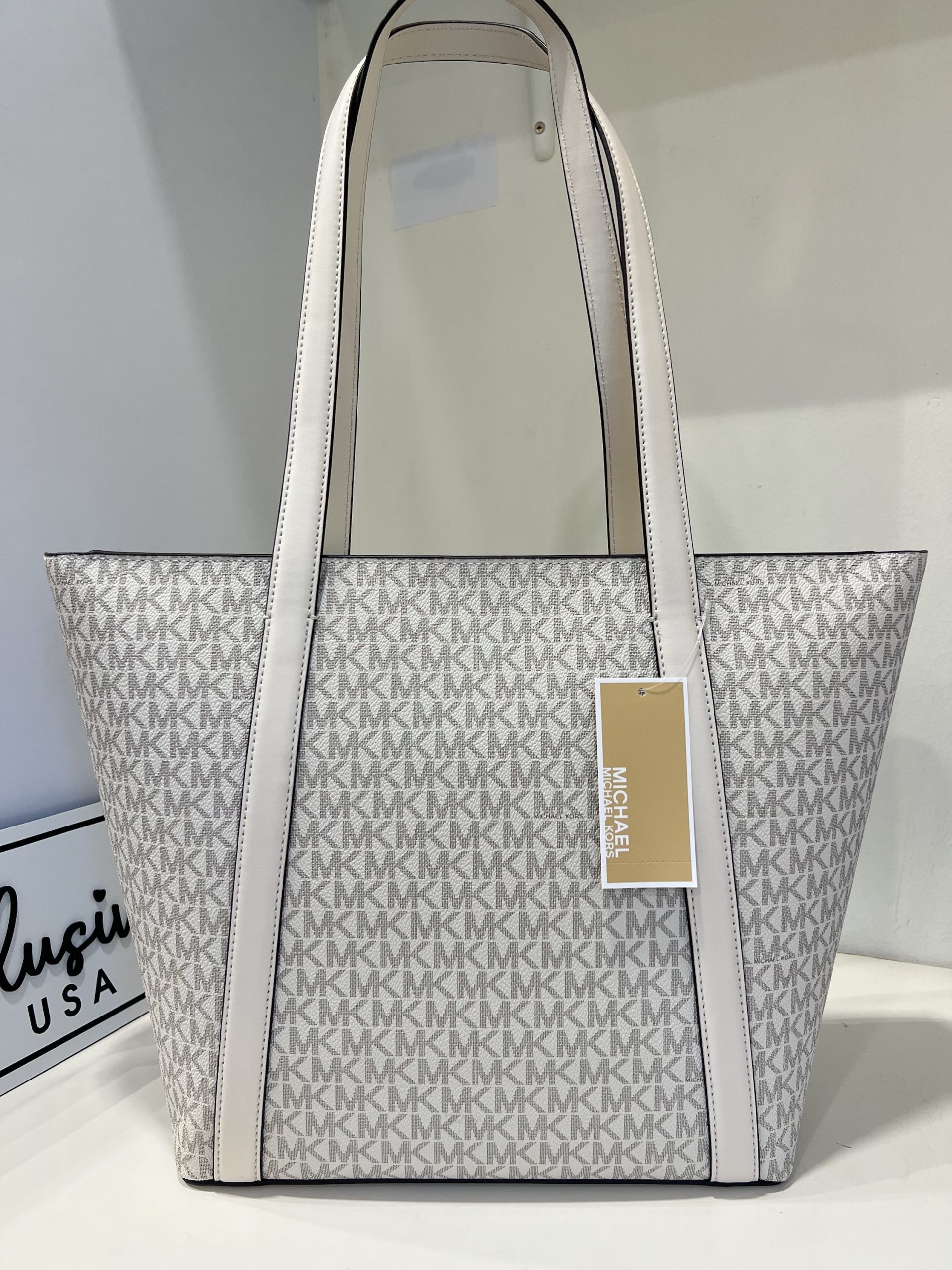 Michael Kors Pratt Large Tote Bag in Signature Light Cream Multi - Image 4