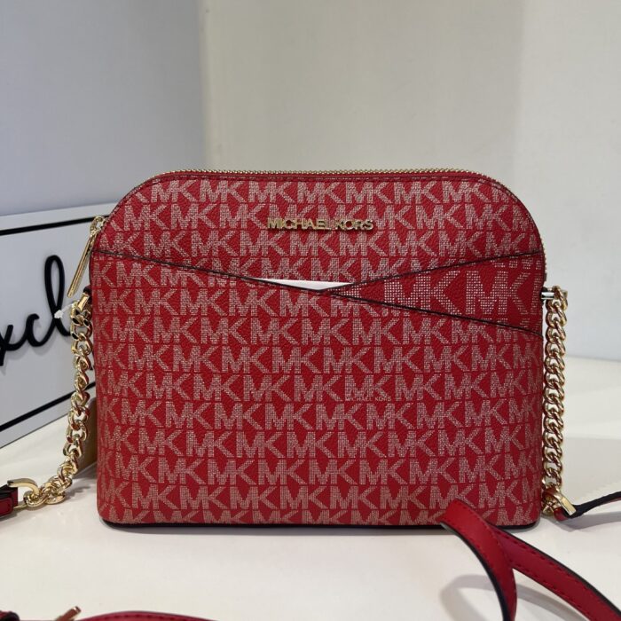 Michael Kors Jet Set Travel Medium Dome Crossbody in Signature Red Multi