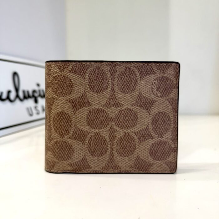 Coach 3 In 1 Wallet in Signature Colorblock in Tan / Bold Red