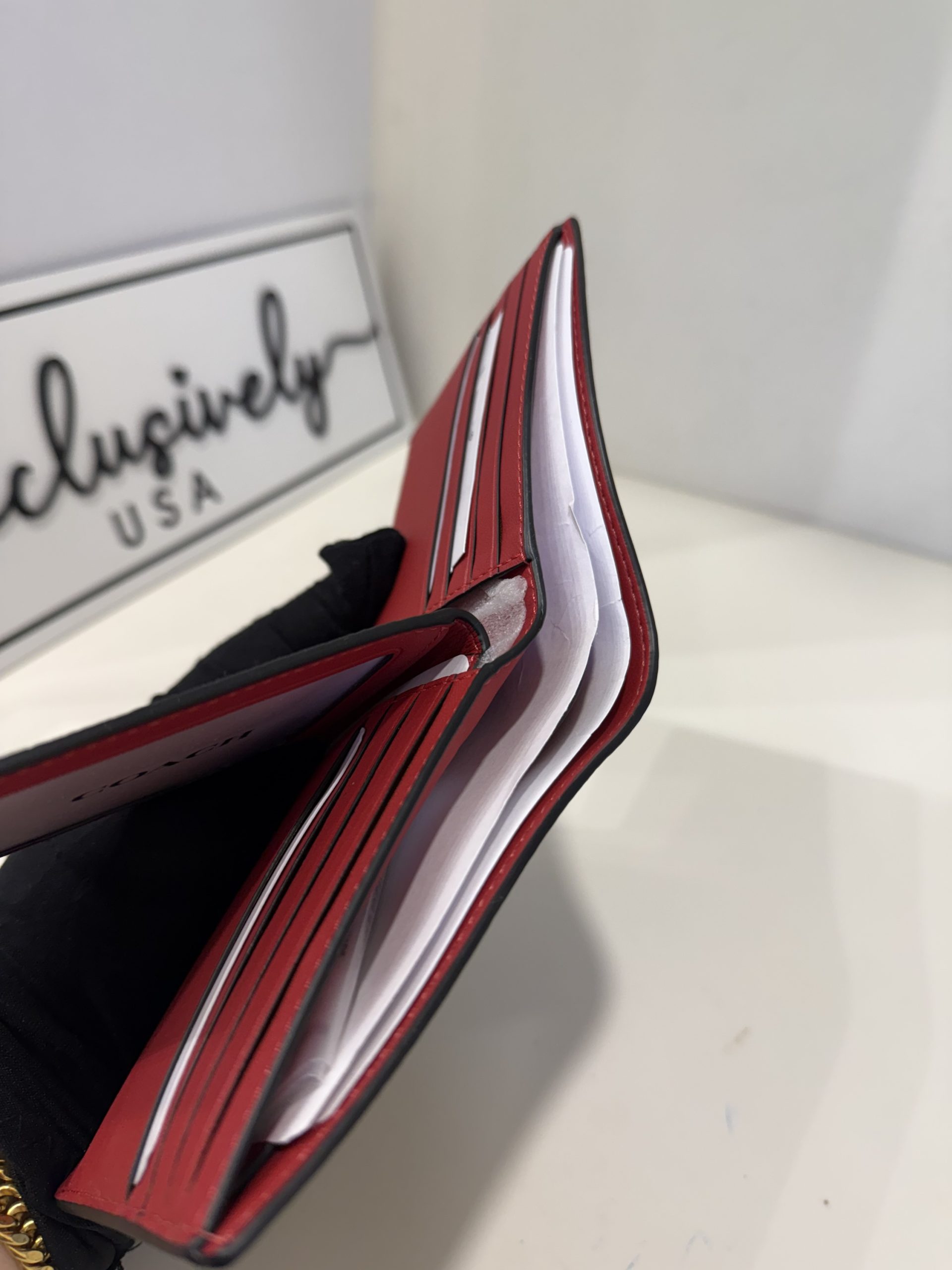 Coach 3 In 1 Wallet in Signature Colorblock in Tan / Bold Red - Image 5