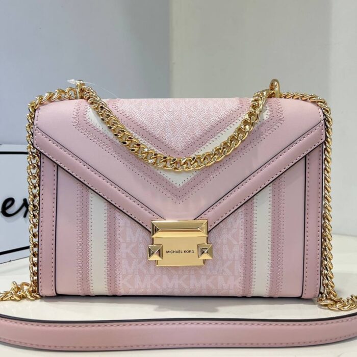 Michael Kors Whitney Medium Flap Chain Shoulder in Powder Blush Multi